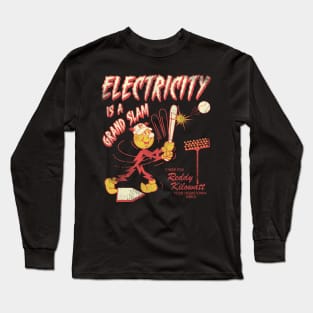 Vintage Distressed Reddy Kilowatt Baseball Hero Long Sleeve T-Shirt